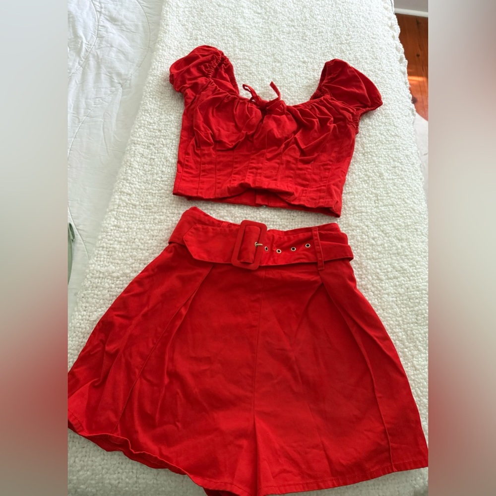 Finders Keepers Red Women's Skirt Set